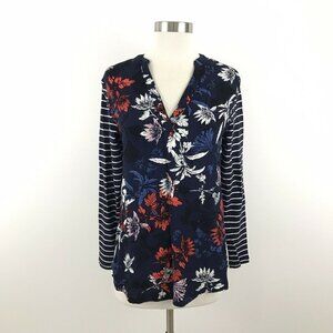 Joules Womens 4 Top Beatrice Floral Stripes Long